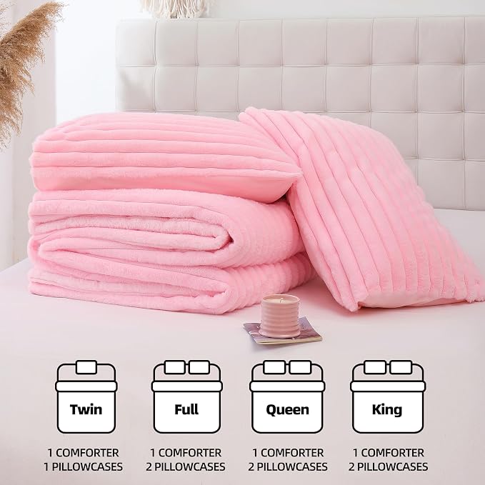 Smoofy Fluffy Full Size Comforter Sets 3 Pieces - Image 7