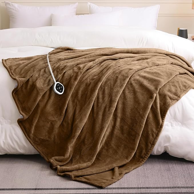 HOMLYNS LuxeHeat Heated Blanket Electric Blanket Full Size, Soft Flannel Sherpa - Image 7