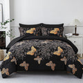 Yogeneg 7 Piece Bed in a Bag Queen Size Comforter Set Black Bedding Set by YOGENEG