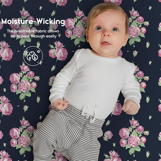 Yoofoss Baby Crib Sheets for Boys Girls, Fitted Crib Sheet 2 Pack for Standard - Image 5