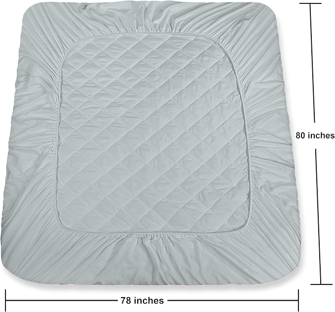 Utopia Bedding Quilted Fitted Mattress Pad, King Size, Elastic Fitted Mattress - Image 4