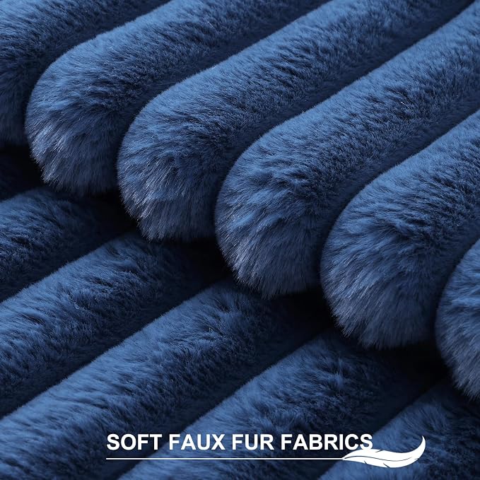 Pallene Faux Fur Plush Throw Pillow Covers 16x16 Set of 2, Luxury Soft Fluffy - Image 2