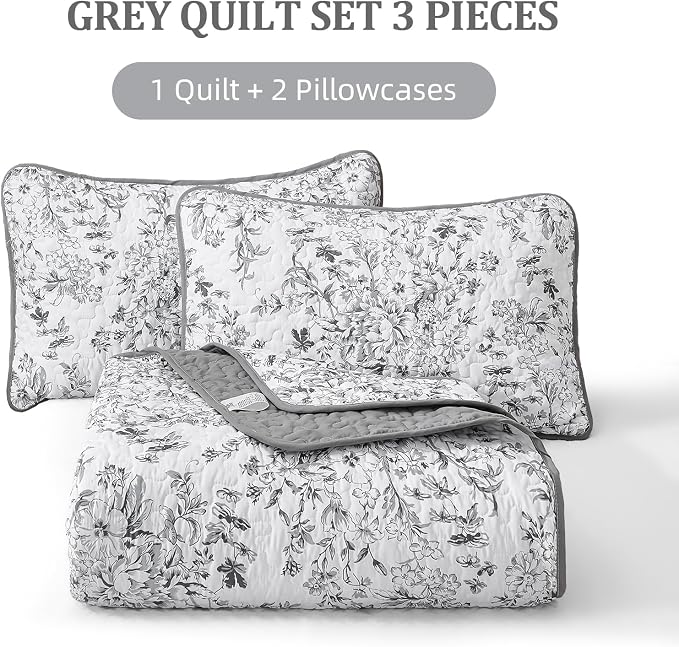 WONGS BEDDING Quilt King Size, Botanical Quilt - Image 8
