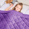 Purple Weighted Blanket Kids 7lbs, Breathable Cooling Minky Heavy Throw Blanket by BETU