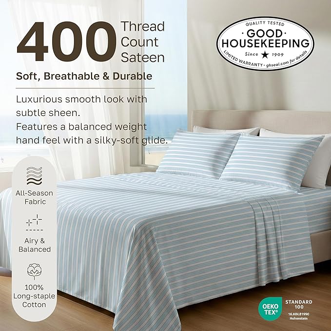 California Design Den Soft 100% Cotton Sheets Twin XL Size Set, 400 Thread - Image 3