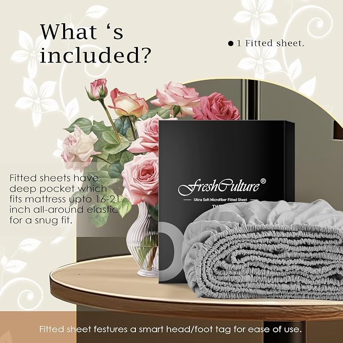 FreshCulture Full Fitted Sheet Only – Premium Hotel-Quality Fitted Sheet - Image 5