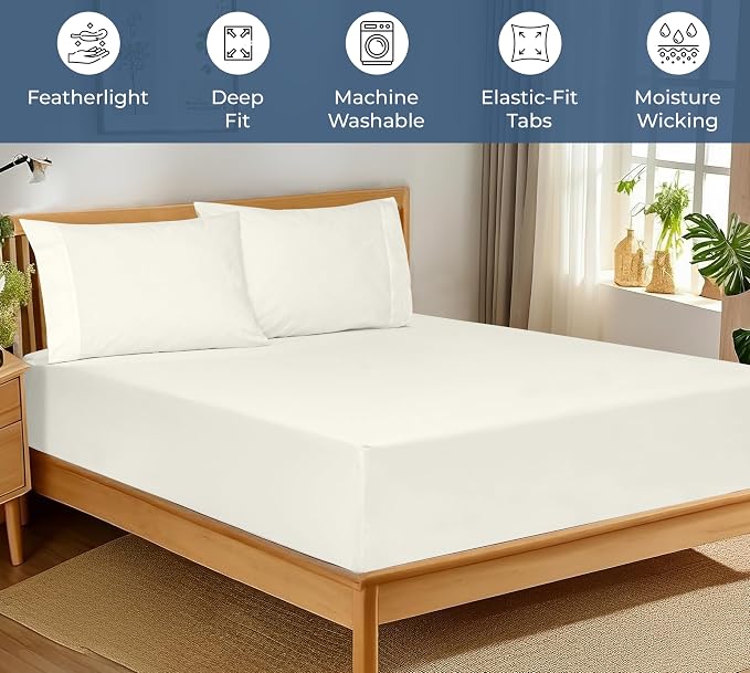 Royale Linens 100% Organic Cotton Fitted Sheet - Image 3