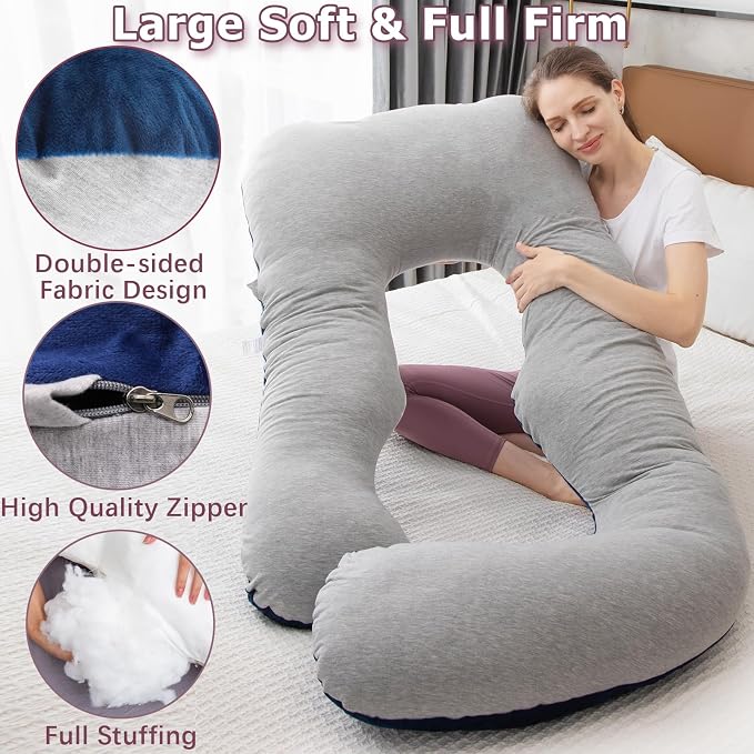MOON PINE Pregnancy Pillow, U Shaped Full Body Pillow - Image 3