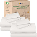 California Design Den 2-Pack 100% Organic Cotton Percale Sheets Queen Size Set by CaliforniaDesignDen