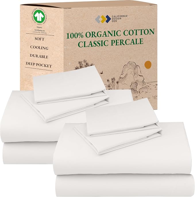 California Design Den 2-Pack 100% Organic Cotton Sheet Sets Full Size Bed by CaliforniaDesignDen