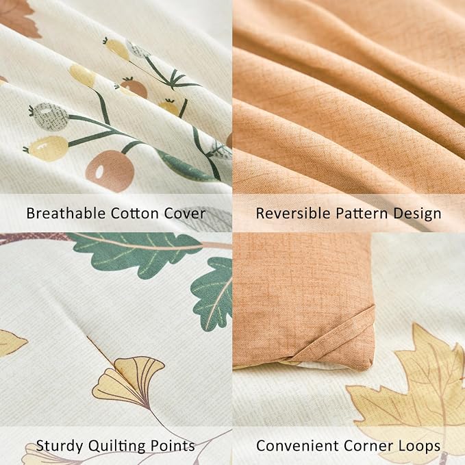LEMIROE Botanical Cotton Comforter King Size - Image 5