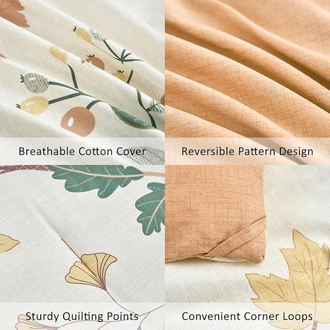 LEMIROE Botanical Cotton Comforter Queen Size - Image 5