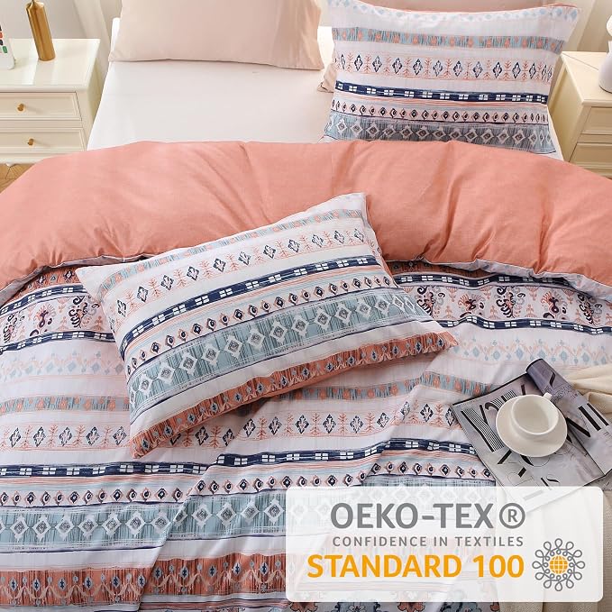 MUXHOMO Duvet Cover King Size, Reversible Floral Vintage Duvet Cover Set - Image 2