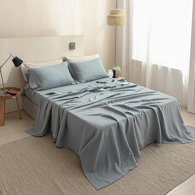 Simple&Opulence French Linen Flat Sheet, 100% Natural Flax Bedding Sheet - Image 8