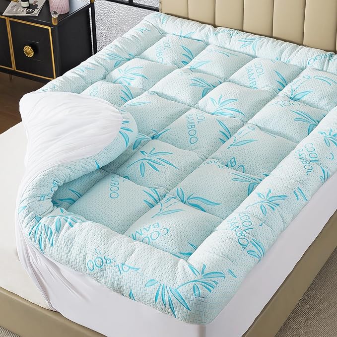 WhatsBedding 5 Inch Twin Mattress Topper Breathable Bamboo Viscose Air Layer by WhatsBedding