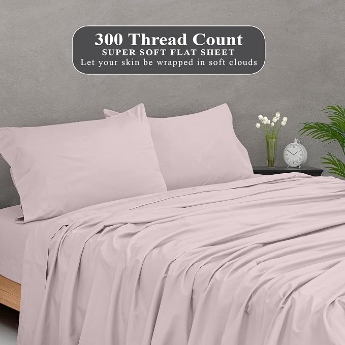 Royale Linens 300 Thread Count 100% Long Staple Combed Cotton Flat Sheet - Image 5