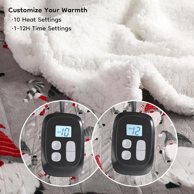 LaffyLo Electric Heated Blanket Queen Size 84 x 90, Dual Control, Fast Heating - Image 3