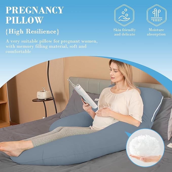 Cute Castle Cooling Cover Pregnancy Pillows, Soft U-Shape Maternity Pillow - Image 4
