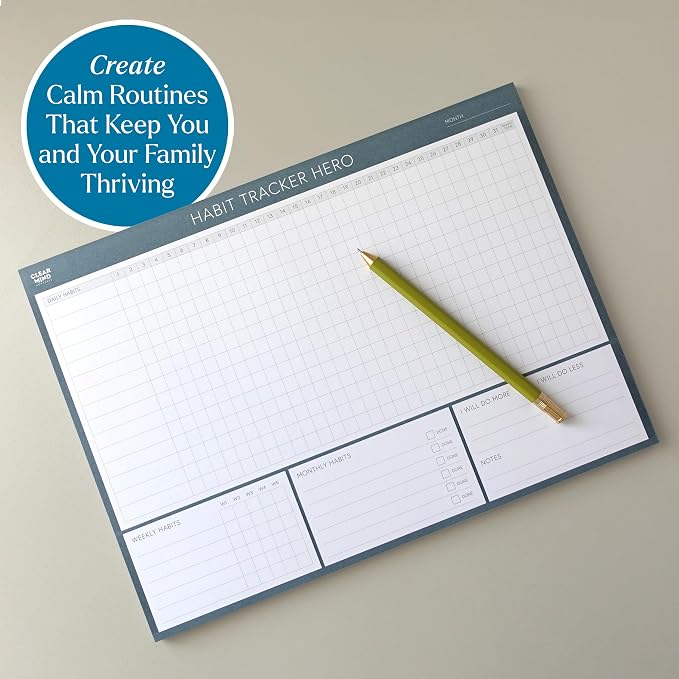 Habit Tracker Hero Desk Pad by Clear Mind Concepts® – 24 Monthly Undated - Image 2