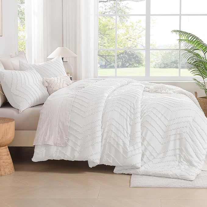 Andency White Twin/Twin XL Comforter Set, Twin Bed Comforter - Image 7