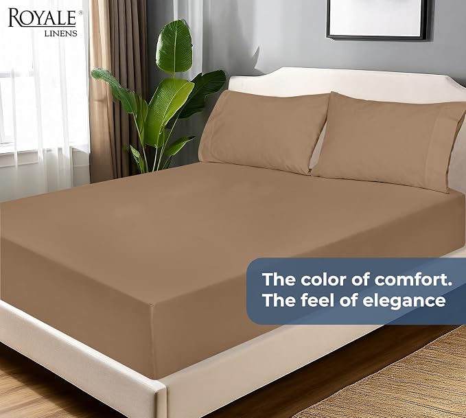 Royale Linens 100% Organic Cotton Fitted Sheet - Image 9
