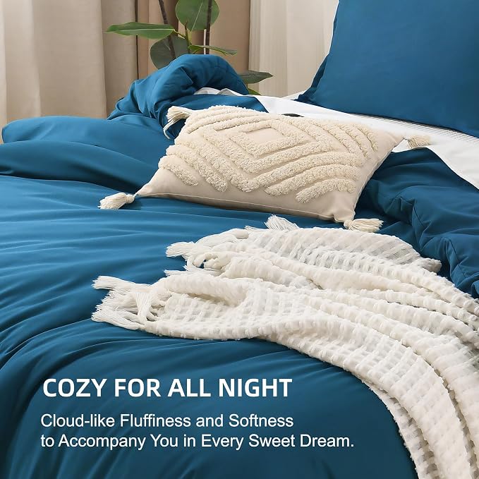 Litanika Teal Comforter California King Size, 3 Pieces Cal King Turquoise - Image 7