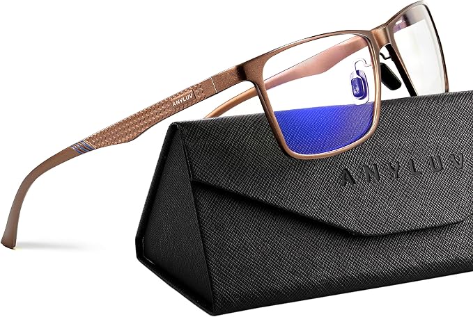 ANYLUV Blue Light Glasses Men, Relieve Eyestrain and Eye Protection, Al-Mg by ANYLUV