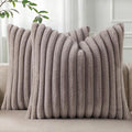 Pallene Faux Fur Plush Throw Pillow Covers 26x26 Set of 2, Luxury Soft Fluffy by PALLENE