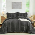 WONGS BEDDING King Size Comforter, Dark Grey Boho Comforter Set King, Shabby by WONGSBEDDING
