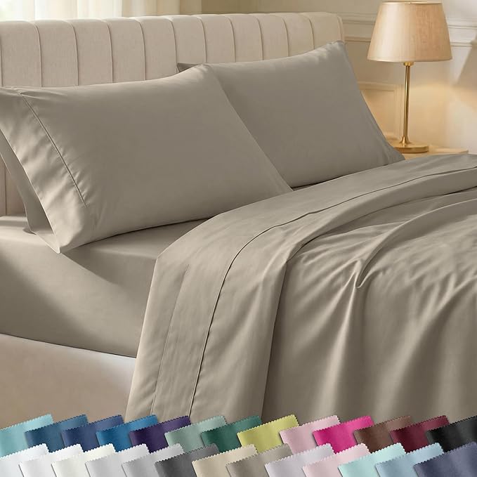 California Design Den Soft 100% Cotton Bed Sheets Cal King Size Set, 400 TC by CaliforniaDesignDen