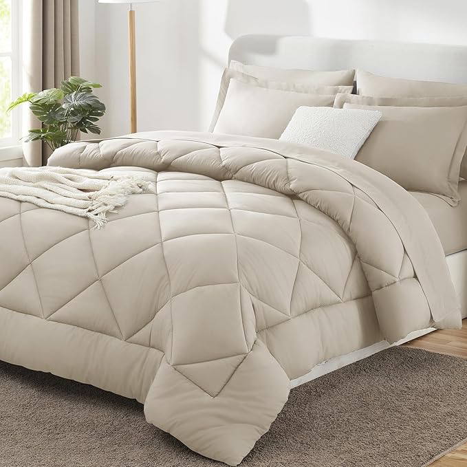 CozyLux California King Comforter Set Oatmeal by CozyLux