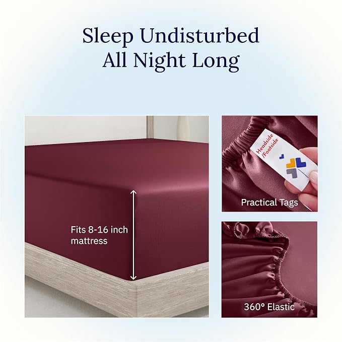 California Design Den Queen Fitted Sheet Only Cotton, Deep Pocket Soft 400 - Image 5