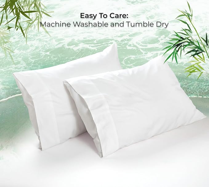 Royale Linens Cooling Pillow Cases King Size Set of 2-100% Rayon Derived from - Image 9