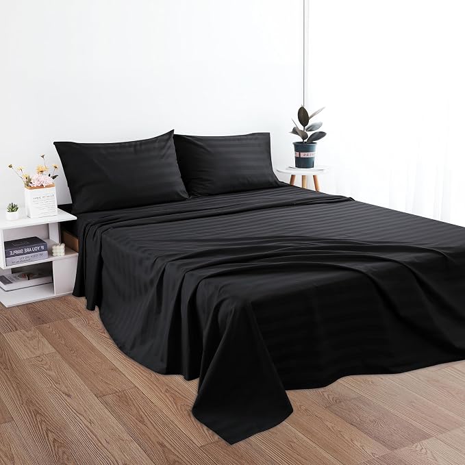 Cotton King Flat Sheet Only, 600 Thread Count 100% Egyptian Cotton Top Sheet - Image 5