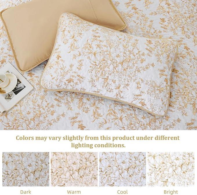 WONGS BEDDING Quilt King Size, Botanical Quilt - Image 6