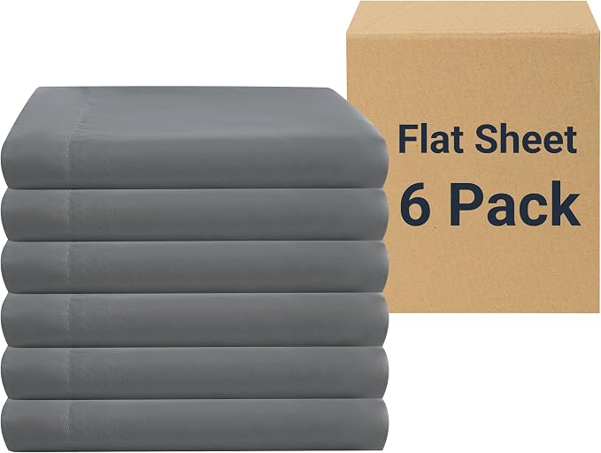 ZPECC Bulk Flat Sheets Only Twin Size 6 Pack, Easy Sort Top Bed Sheet by by ZPECC-ABrandThatHasBeenFocusedOnBabyProductsFor18Years