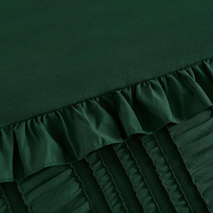 WONGS BEDDING King Size Comforter, Christmas Emerald Green Boho Comforter Set - Image 7