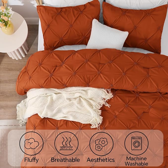BEDELITE Burnt Orange King Size Comforter Set - Image 5