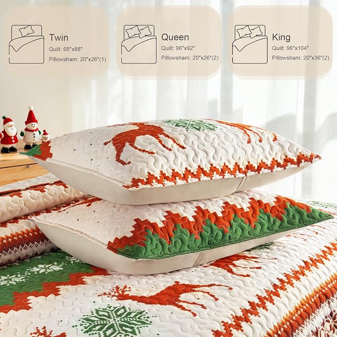 Whale Flotilla Christmas Quilt King Size, Soft Boho Floral Bedspreads - Image 4