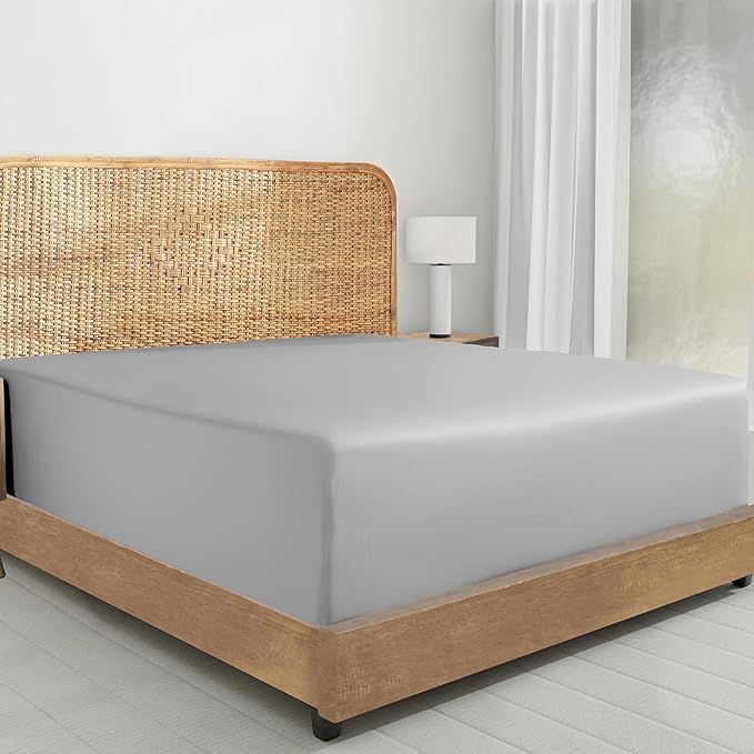 California Design Den 100% Organic Cotton Twin Fitted Sheet Only, Percale Deep by CaliforniaDesignDen