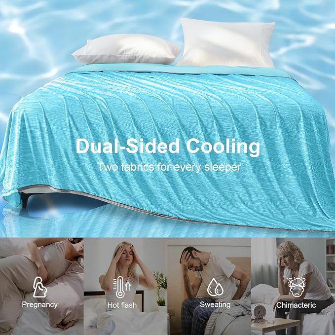KMUSET Cooling Blanket Queen Size, Double Sided Summer Cooling Blankets - Image 8