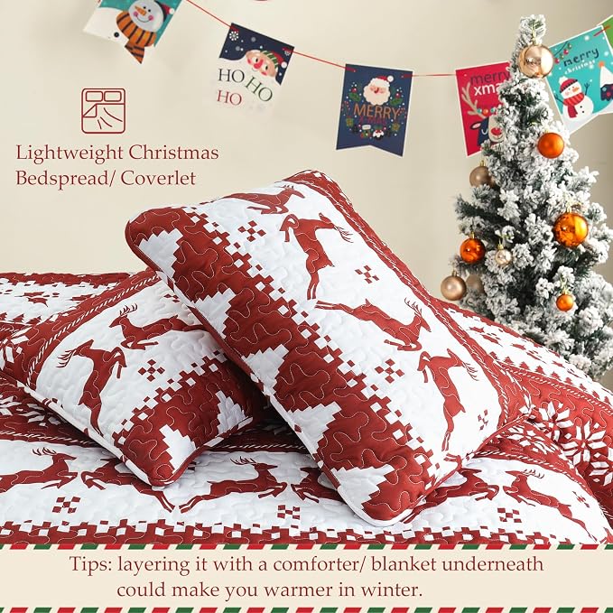Exclusivo Mezcla Reversible Christmas Quilts King Size - Image 5