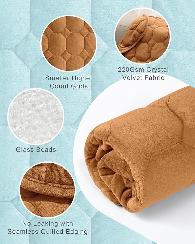 Cottonblue Weighted Lap Blanket Pad 7 lbs 29" x 24", Cozy Luxury Crystal Velvet - Image 4