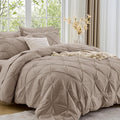 Sasttie King Size Comforter Set, 7-Piece Bed in a Bag, Pintuck Bedding Set by SASTTIE