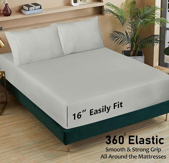 RUVANTI 100% Cotton Sheets – California King Percale Bedding, Cooling & - Image 5