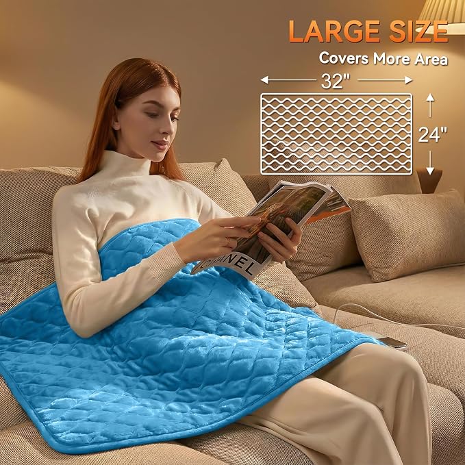 King Size Electric Heating Pad for Back Pain 32"x24" Extra Large Heating Pad - Image 2