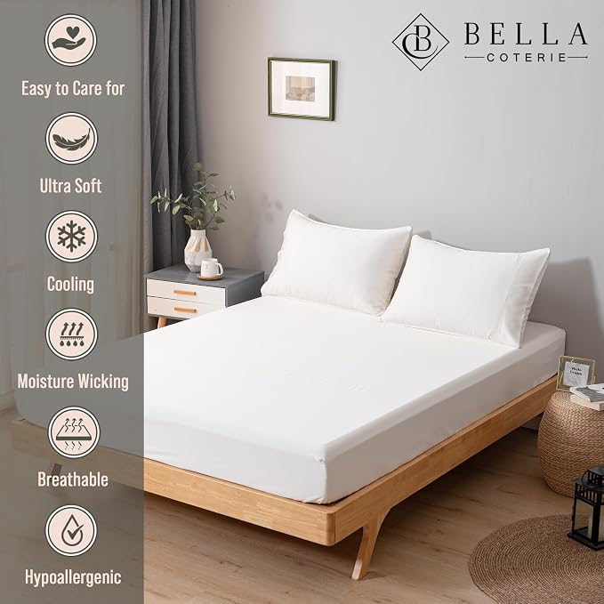 Bella Coterie Cal King Size Fitted Sheet Only | Luxury Bamboo Viscose | 100% - Image 2