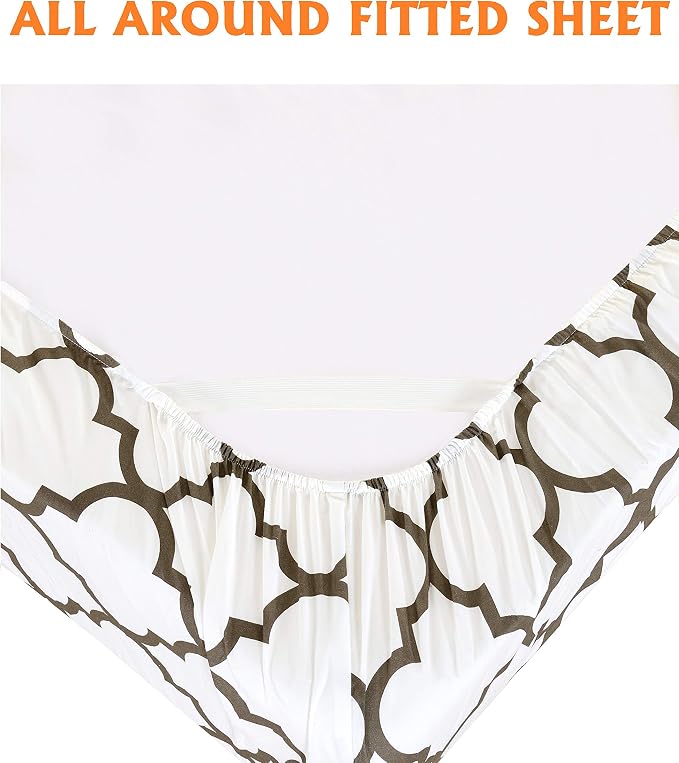 Elegant Comfort Luxury Soft Bed Sheets Quatrefoil Pattern - Image 5