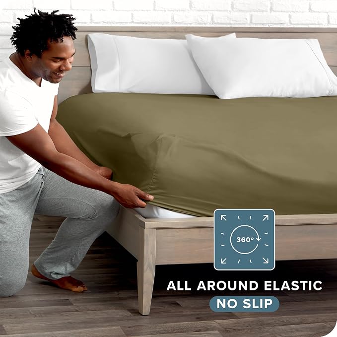 Bare Home Fitted Bottom Sheet Twin Extra Long - Image 3