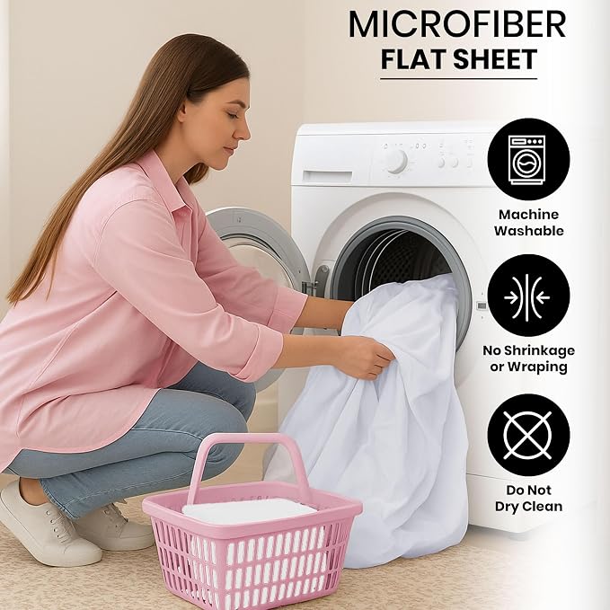 GOLD TEXTILES King Flat Sheet 6 Pack – Brushed Microfiber Top Sheets - Image 7